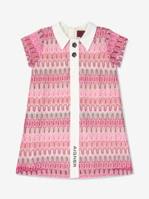 Aigner Girls Embroidered Dress in Ivory