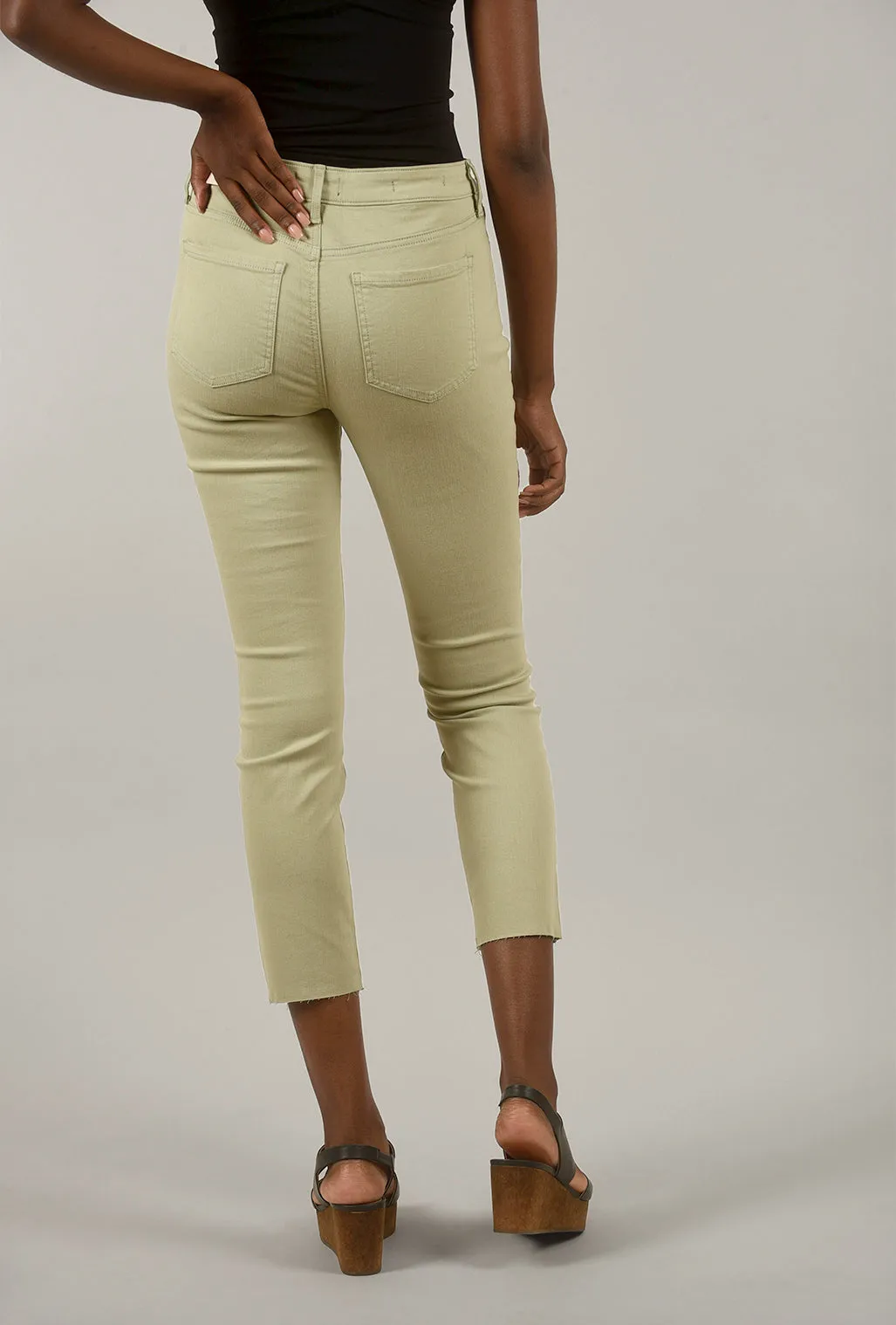 Alina Raw-Hem Skinny Denim, Bamboo
