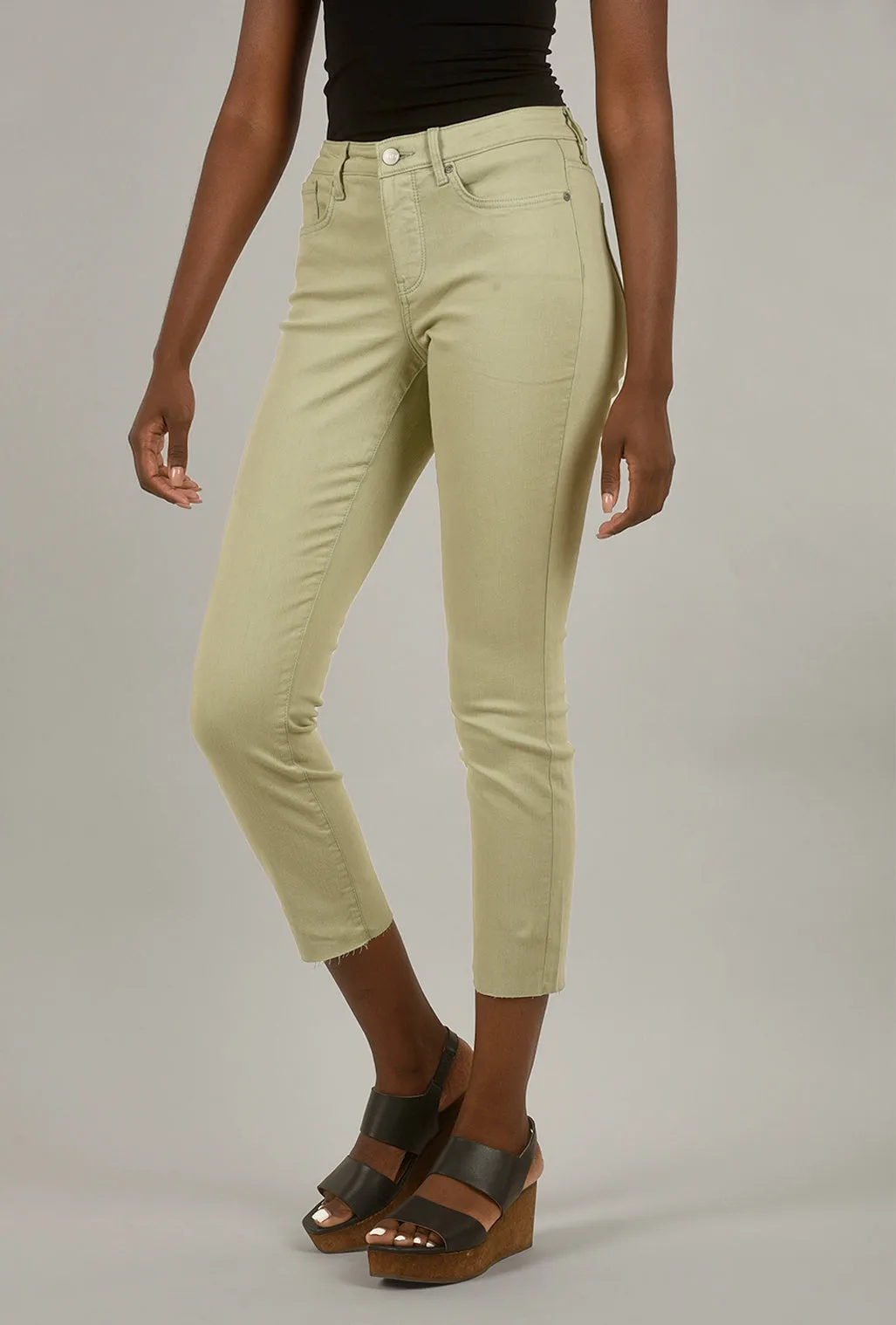 Alina Raw-Hem Skinny Denim, Bamboo