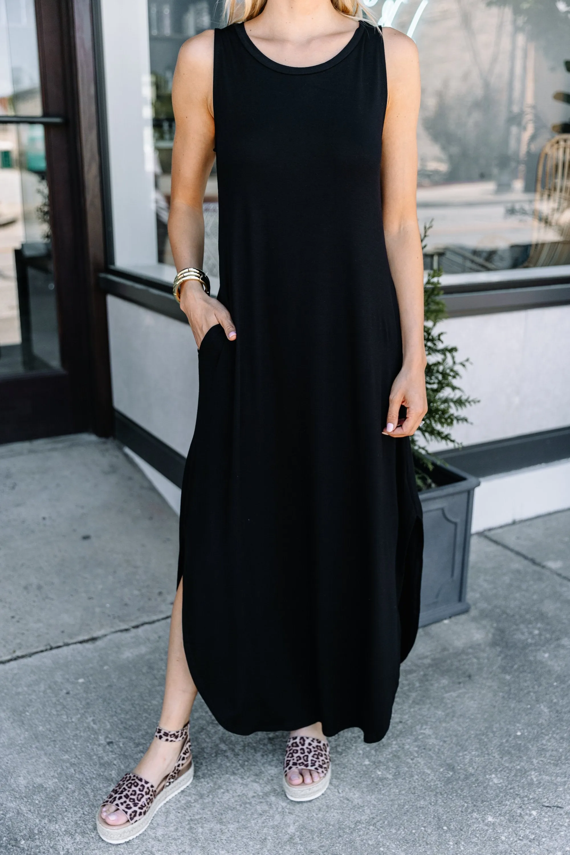 All Day Adventures Black Tank Maxi Dress