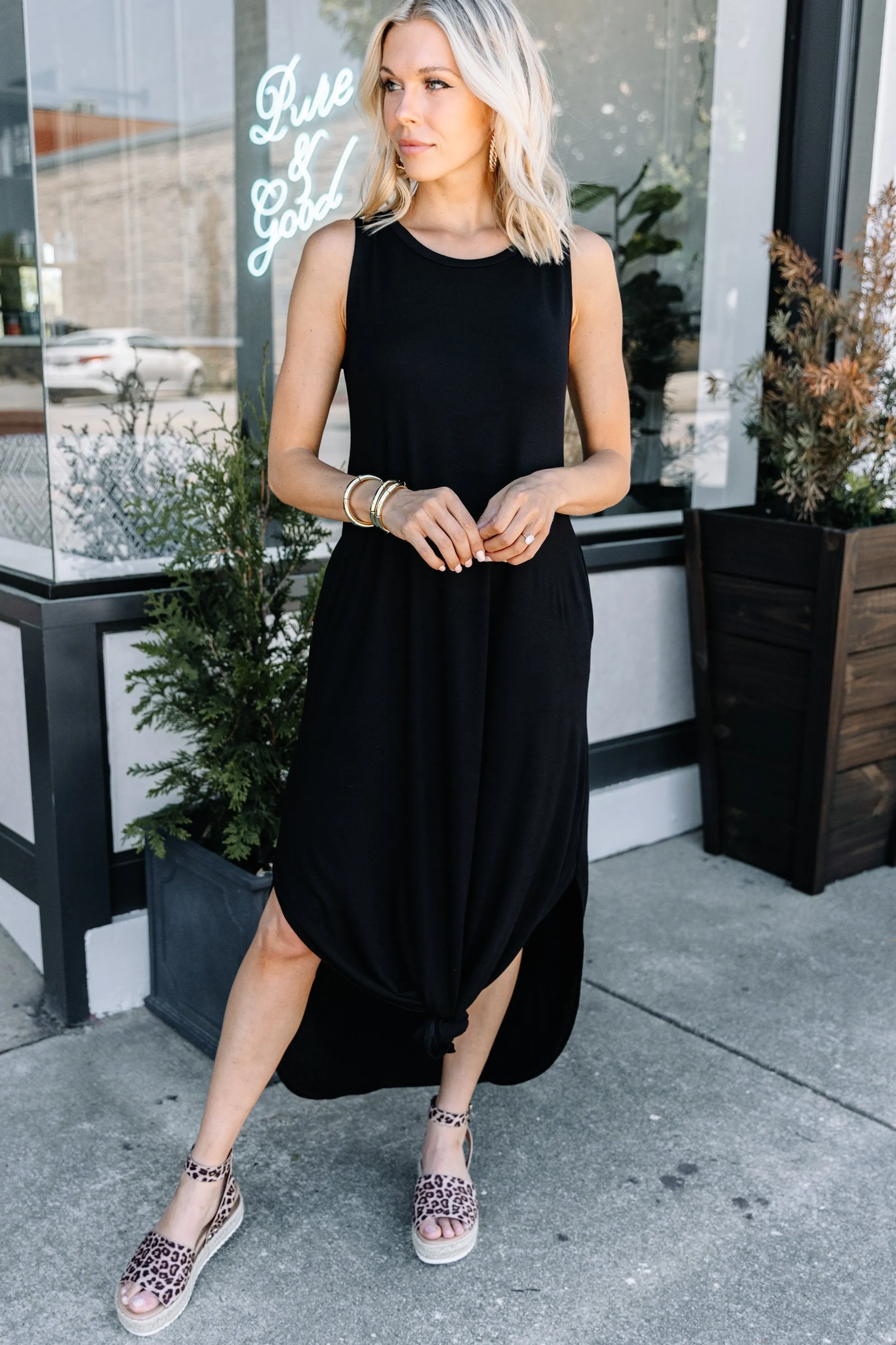 All Day Adventures Black Tank Maxi Dress
