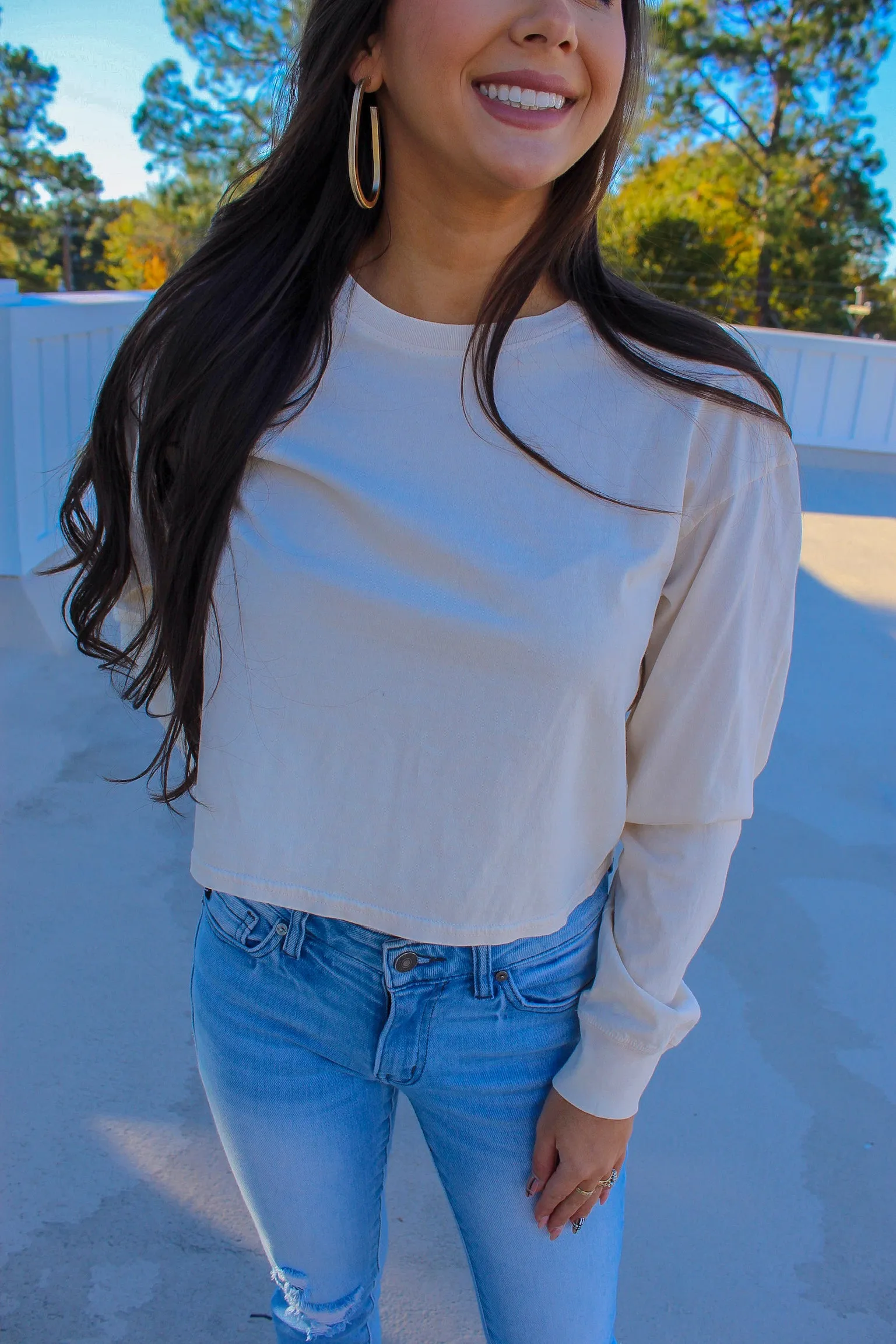 Ameila Acid Wash Crop- Bone
