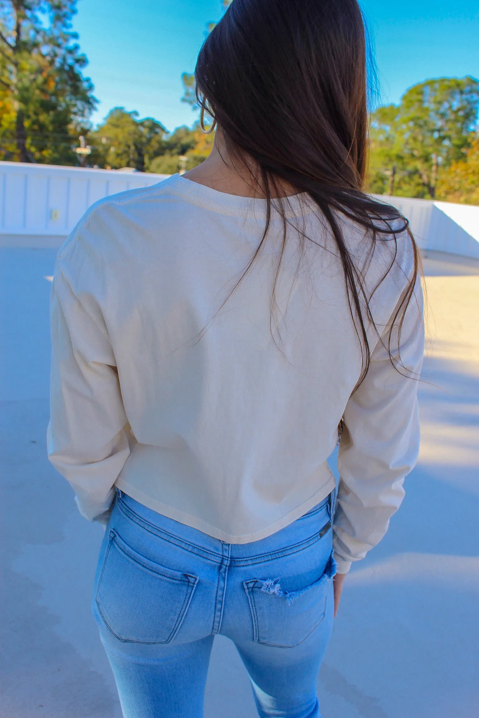 Ameila Acid Wash Crop- Bone