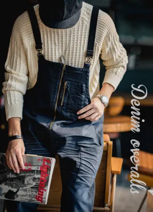 American Denim Deck Cat Whiskers Straight Men's Overalls