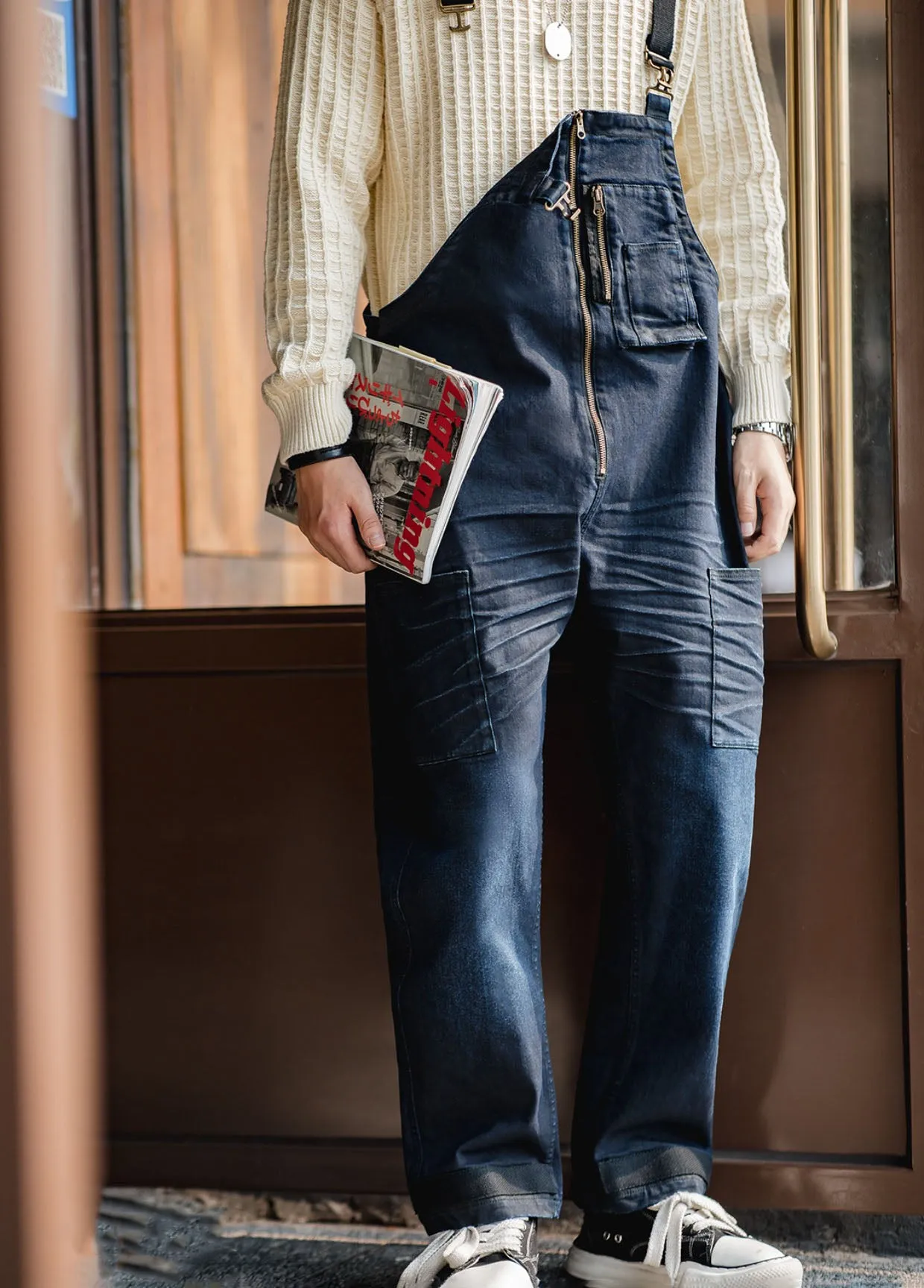 American Denim Deck Cat Whiskers Straight Men's Overalls