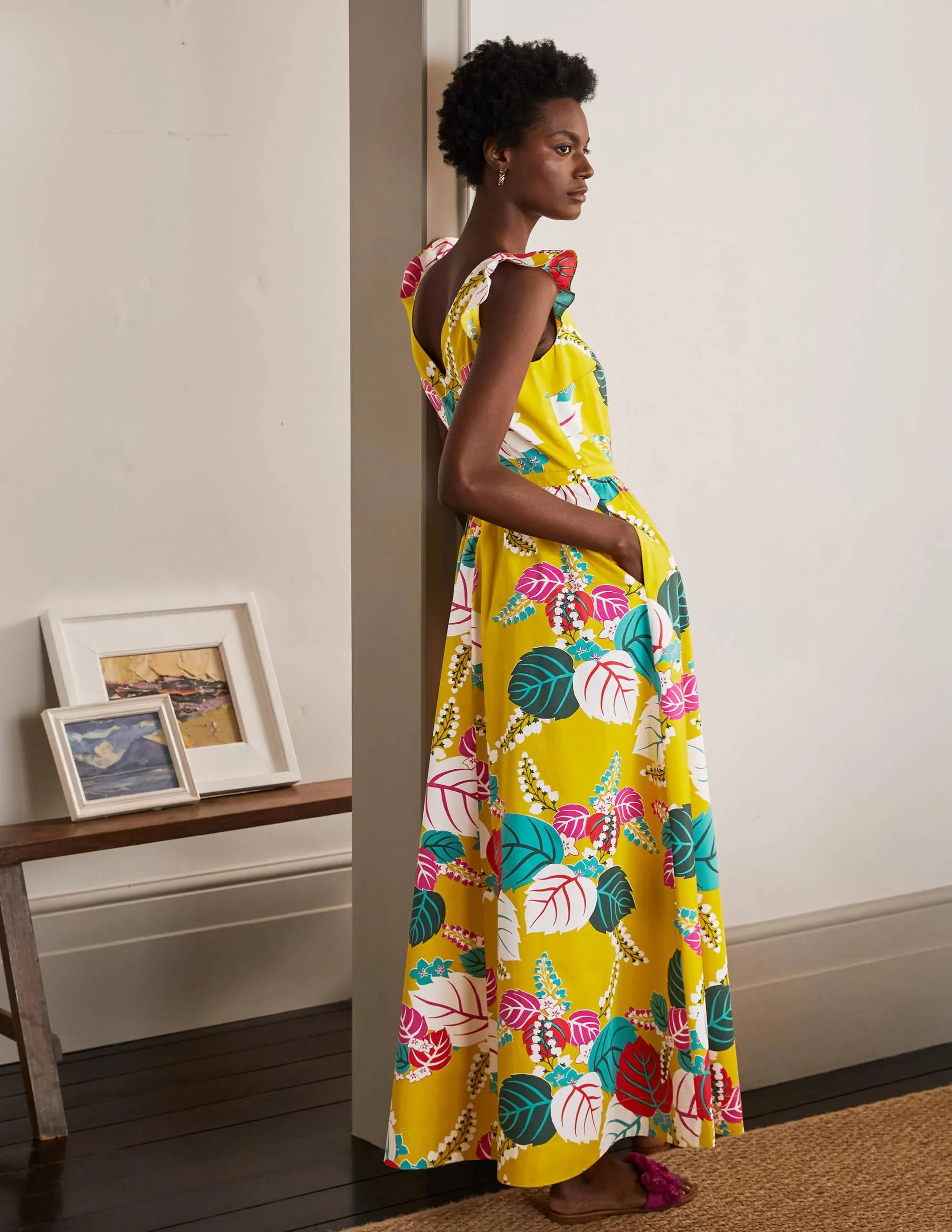 Andrea Frill Sleeve Maxi Dress-Daffodil, Holiday Tropic