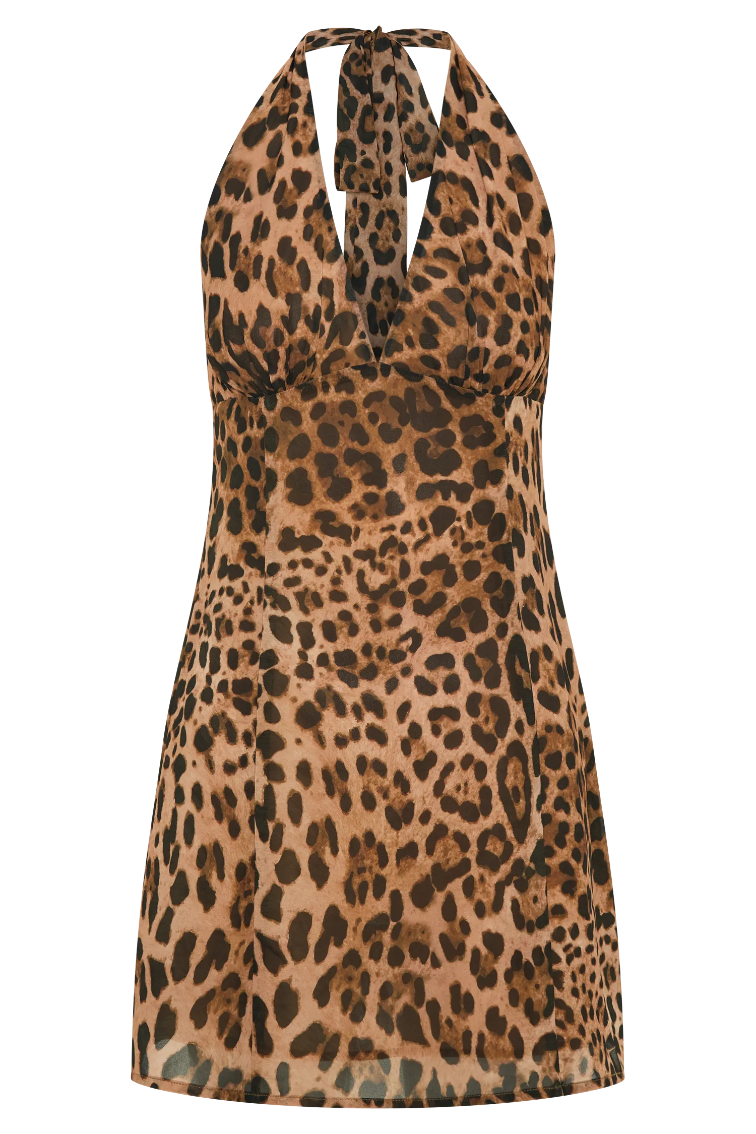Ashley Chiffon Mini Dress - Leopard Print