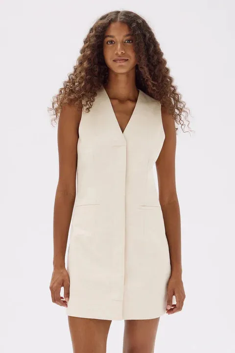 Assembly Label 'Simone Cotton Linen Blend Mini Dress' - Oat Marle
