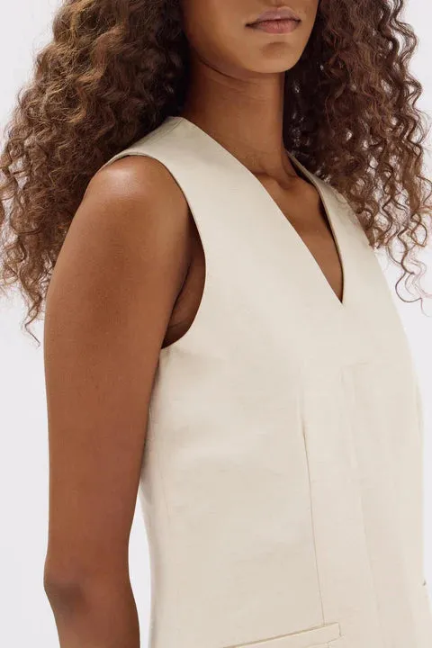 Assembly Label 'Simone Cotton Linen Blend Mini Dress' - Oat Marle