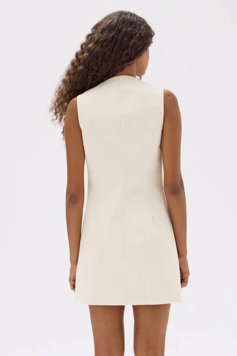 Assembly Label 'Simone Cotton Linen Blend Mini Dress' - Oat Marle