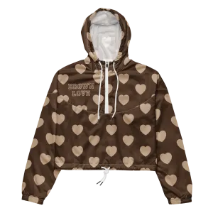 Brown Love - Cropped Windbreaker Jacket