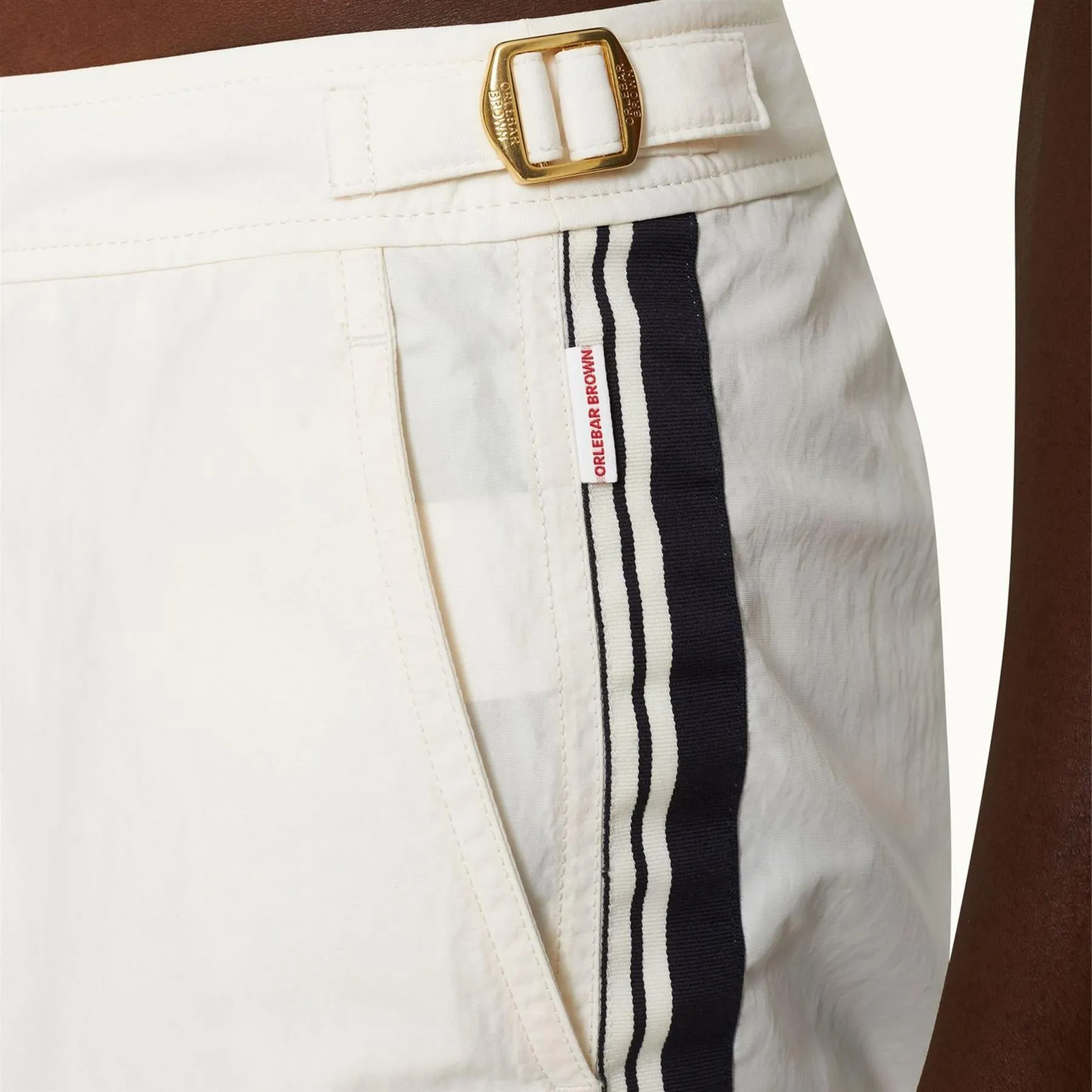 Bulldog Border Tape Shorts White Sand - SS24