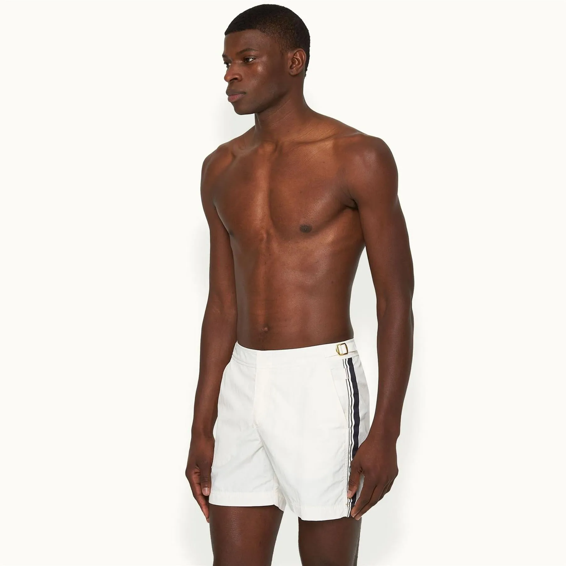 Bulldog Border Tape Shorts White Sand - SS24