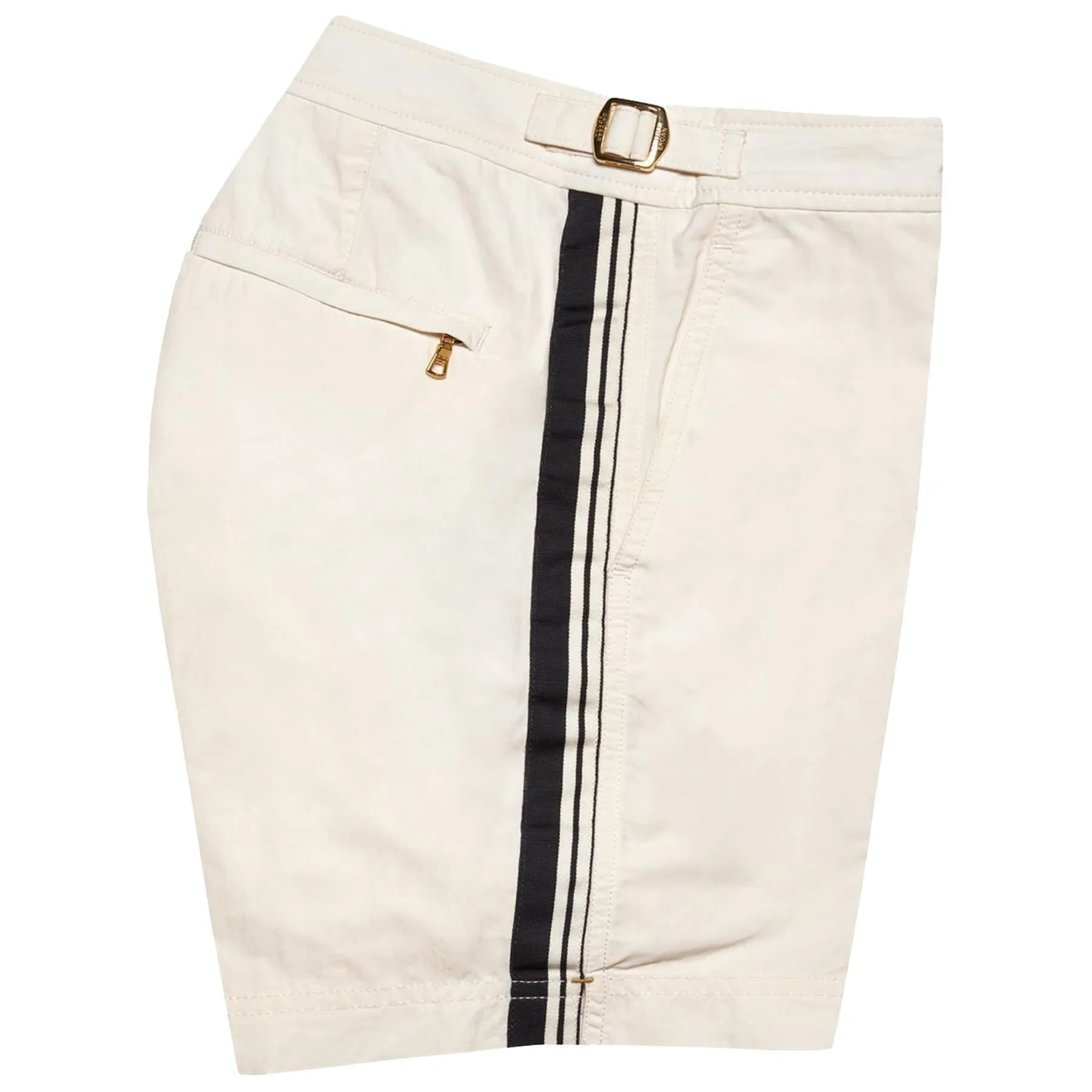 Bulldog Border Tape Shorts White Sand - SS24