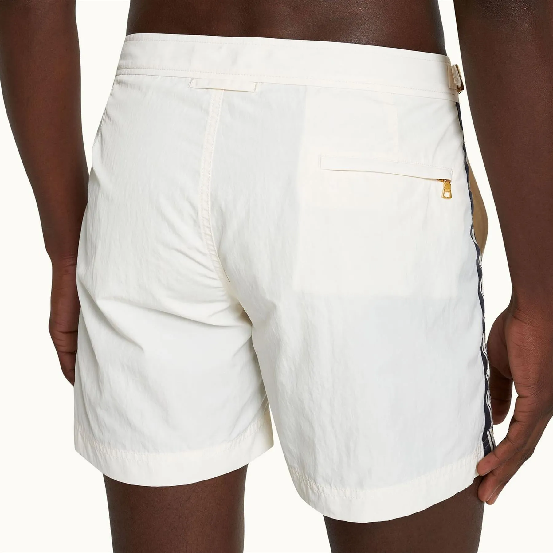 Bulldog Border Tape Shorts White Sand - SS24