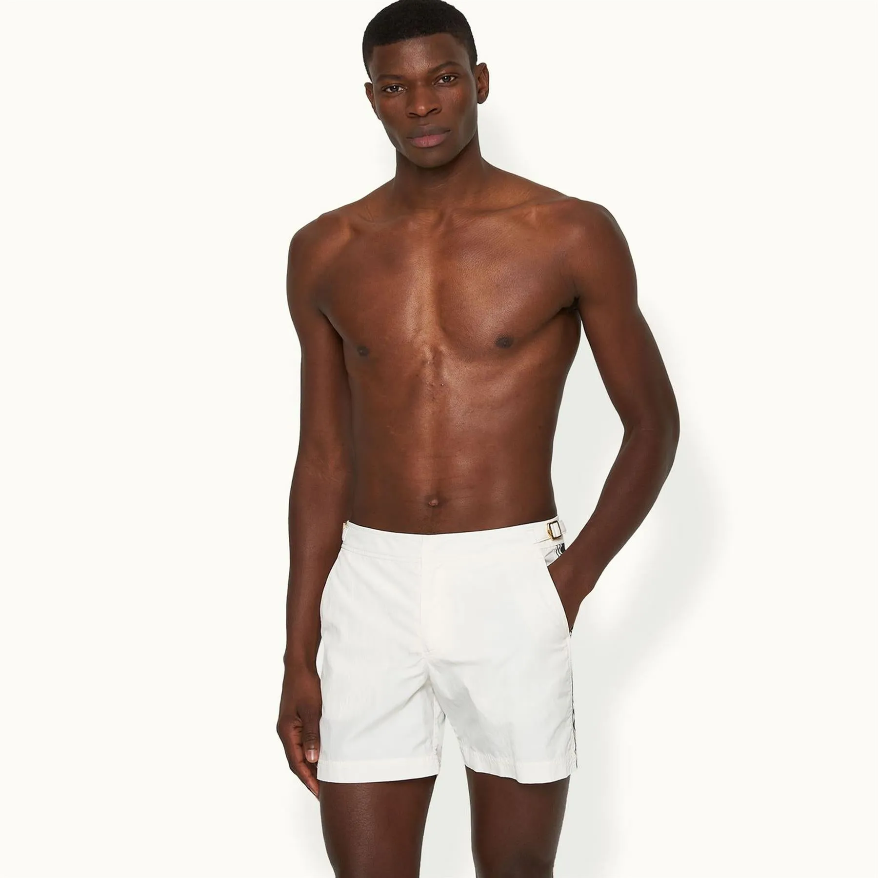 Bulldog Border Tape Shorts White Sand - SS24