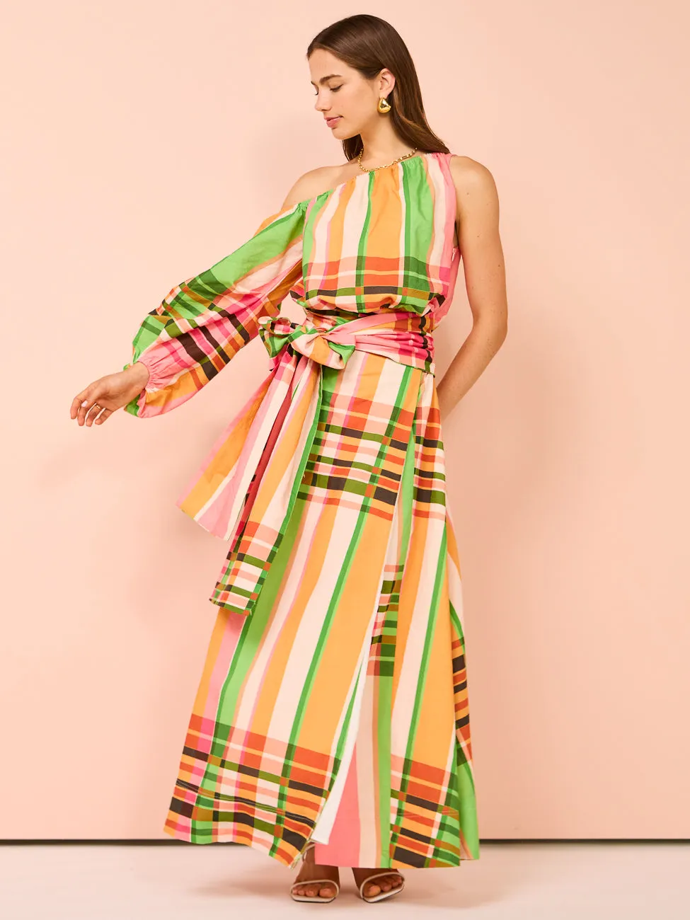 By Nicola Rosa Maxi Dress in Holiday Plaid