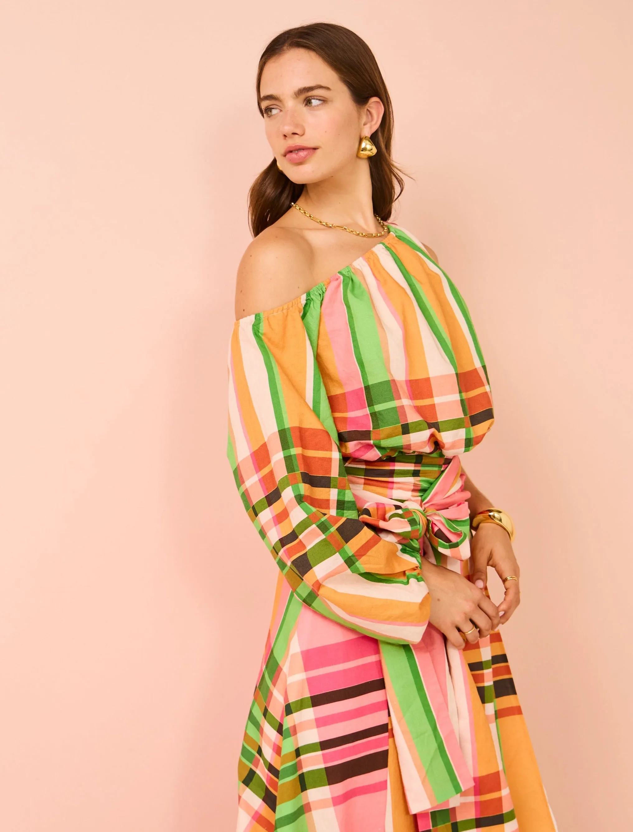 By Nicola Rosa Maxi Dress in Holiday Plaid