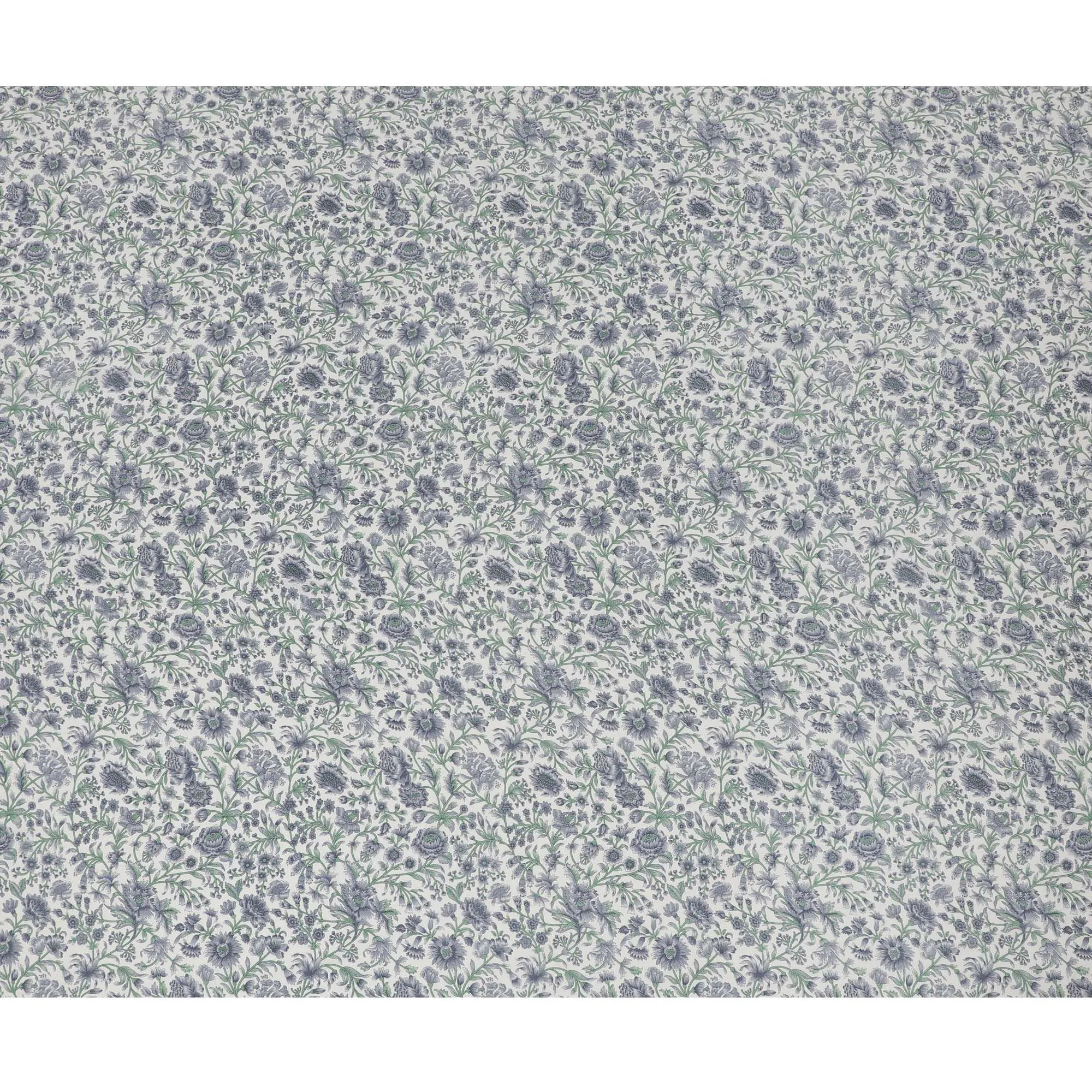 Classic English Garden Pure Silk Crepe Fabric - Delicate Floral Print, 110cm Width, Exquisite Indian Craftsmanship - Buy Online by the Meter-D18032