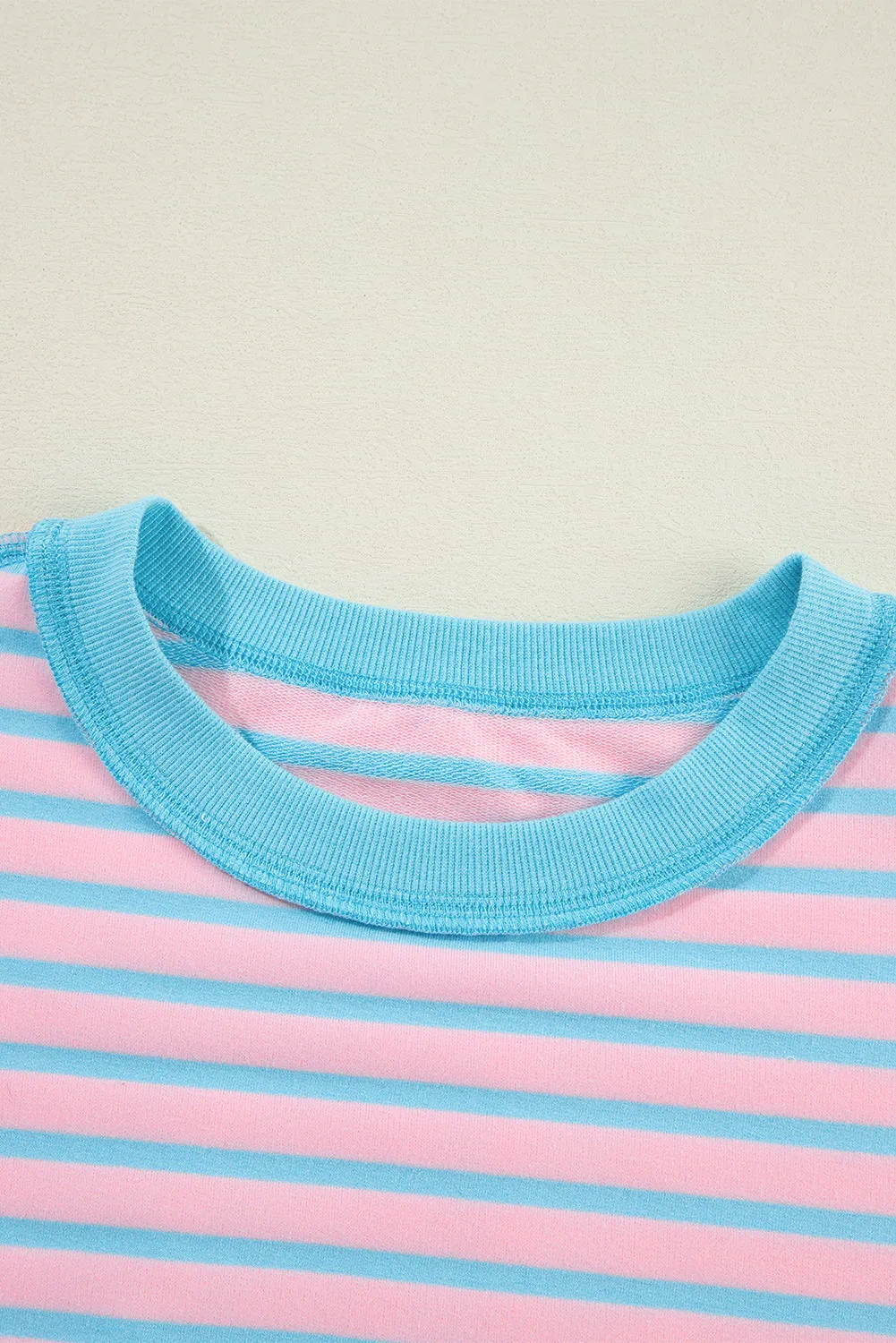 Contrast Trim High Low Pullover Tunic Sweatshirt