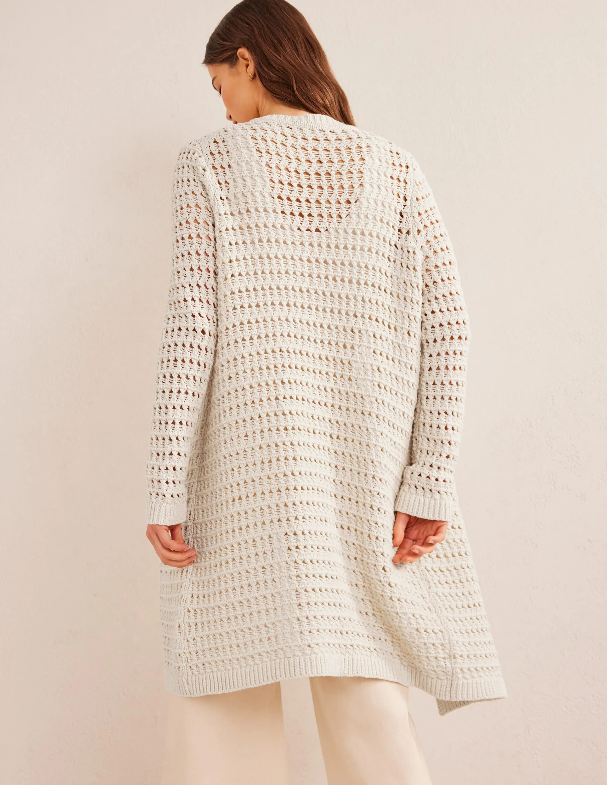 Crochet Coatigan-Warm Ivory