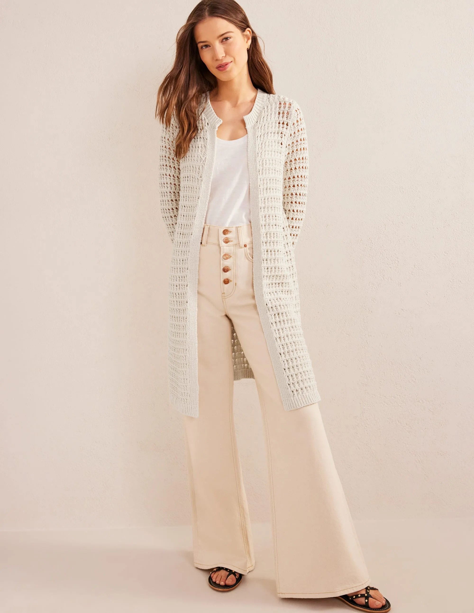 Crochet Coatigan-Warm Ivory
