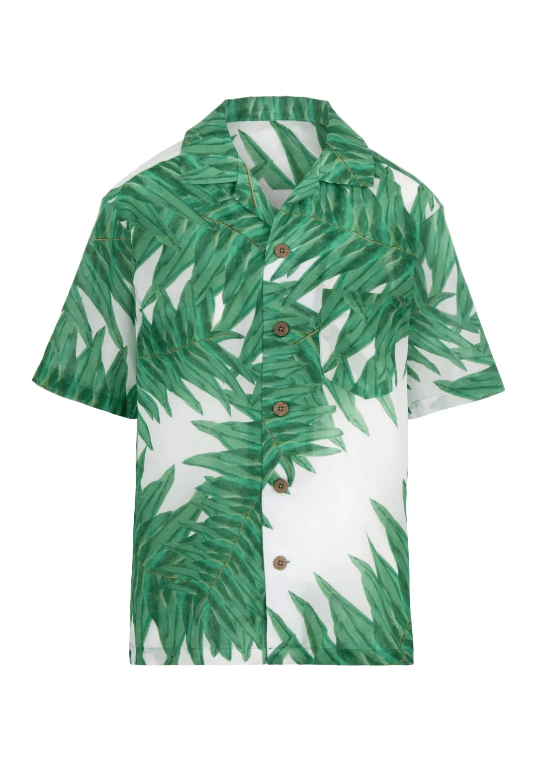 Duncan Men's Cotton Shirt in Queen Palm