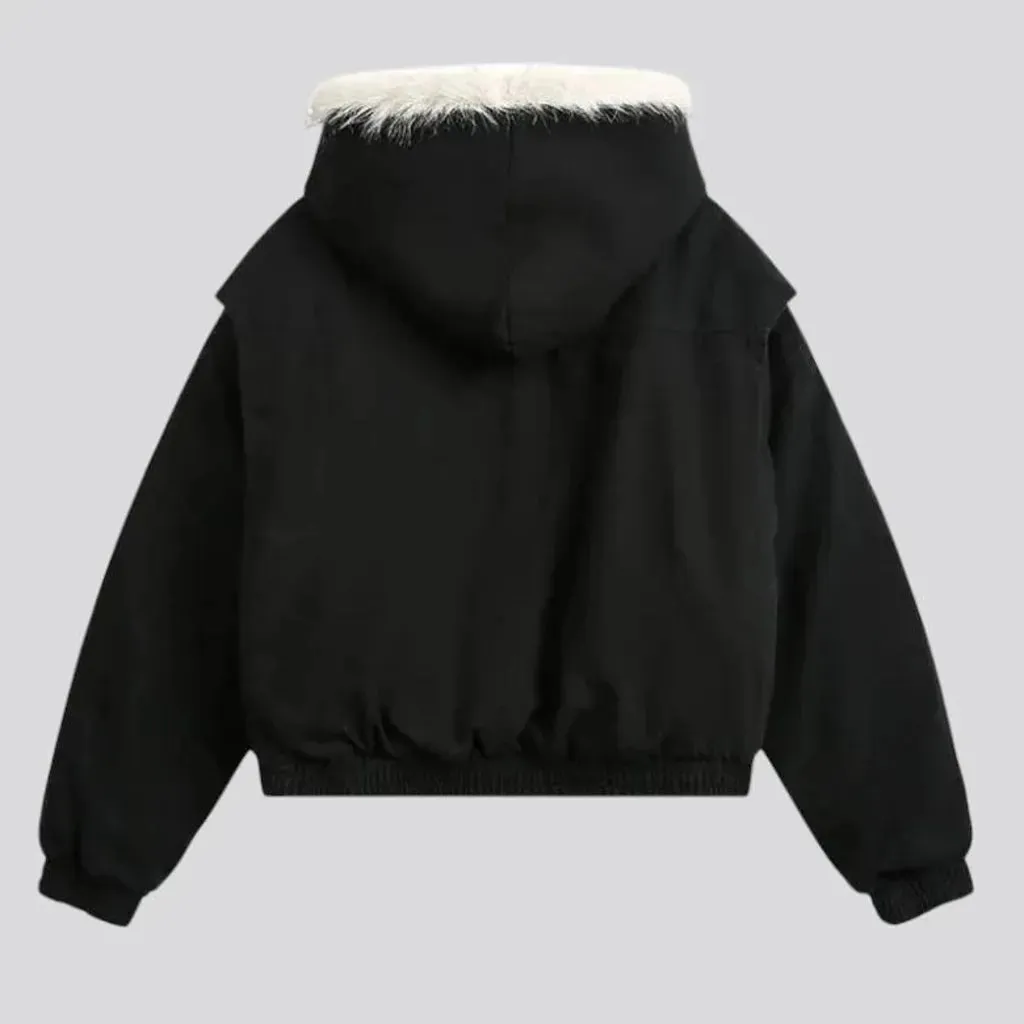 Extra-large stylish men's denim bomber jacket