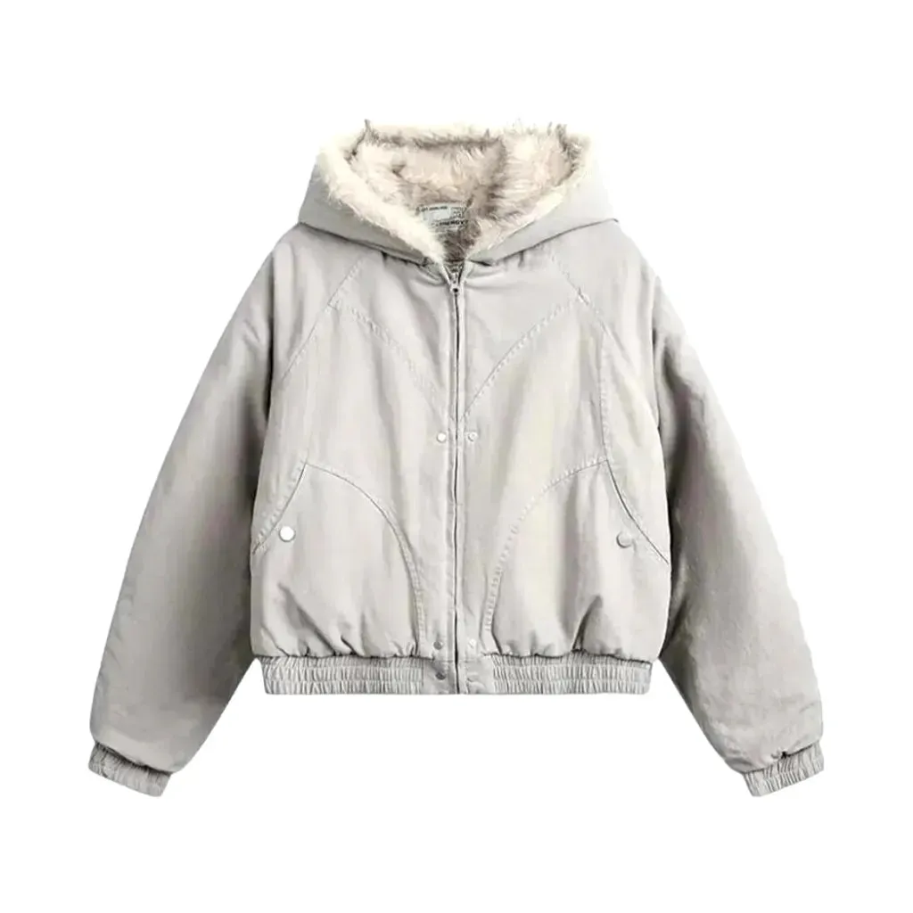 Extra-large stylish men's denim bomber jacket