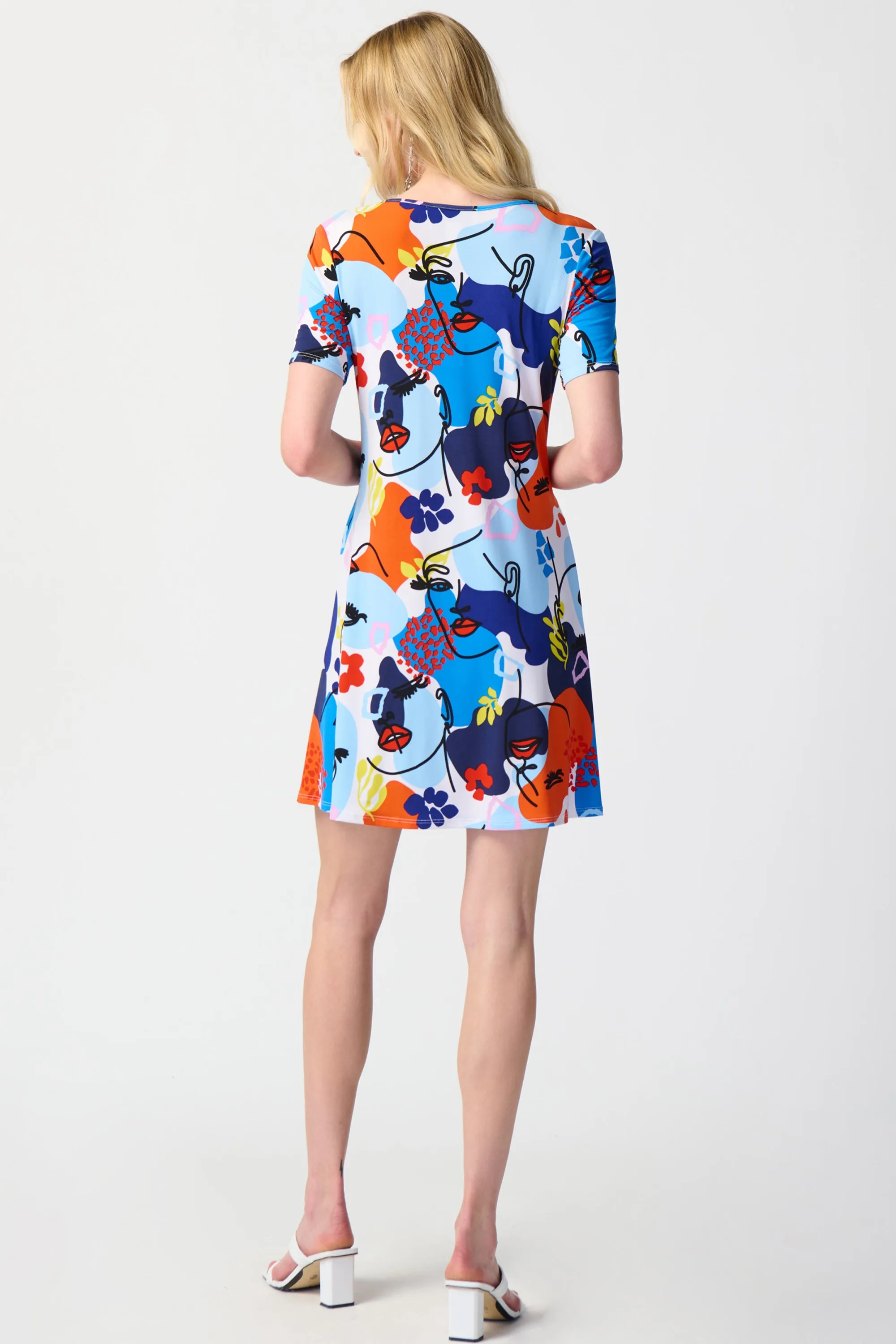 FACE PRINT A-LINE DRESS