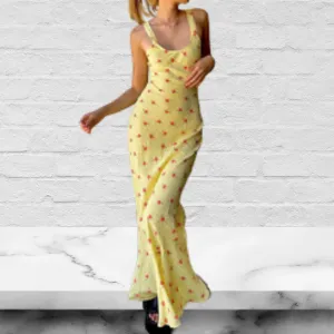Floral Print Sleeveless Maxi Dress