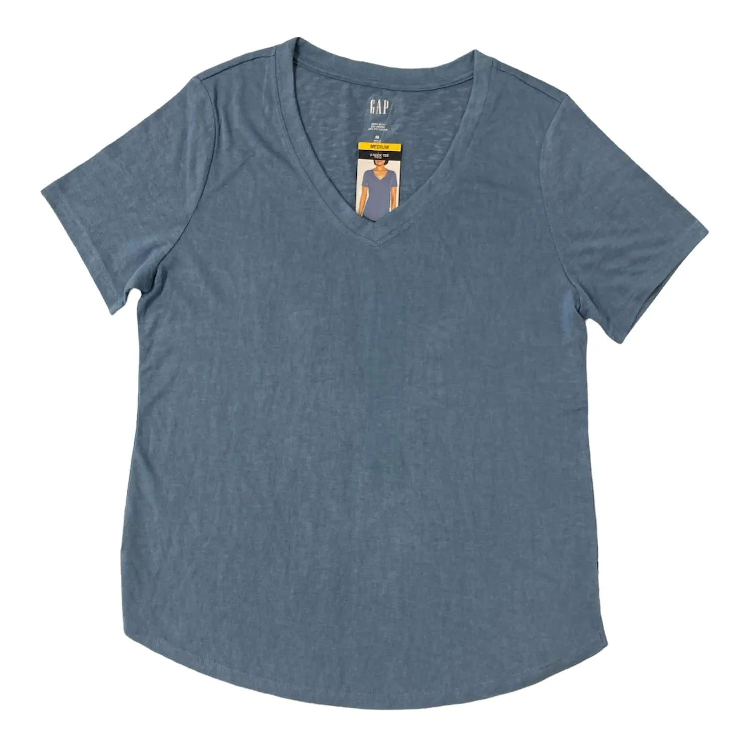 GAP Women's Lightweight Modal Blend V-Neck Scoop Hem T-Shirt