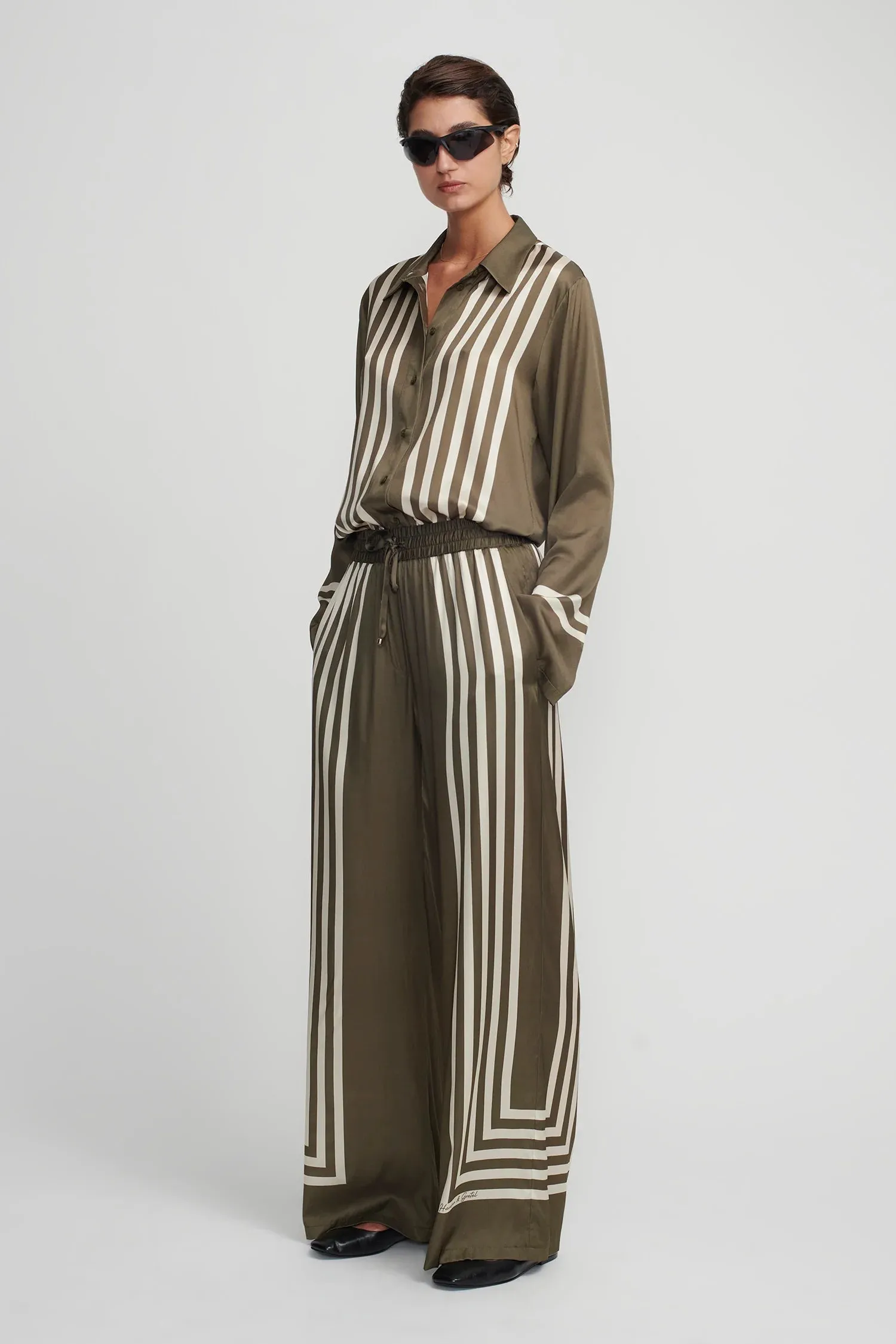 HANSEN & GRETEL - Empress Pant - Moss Stripe