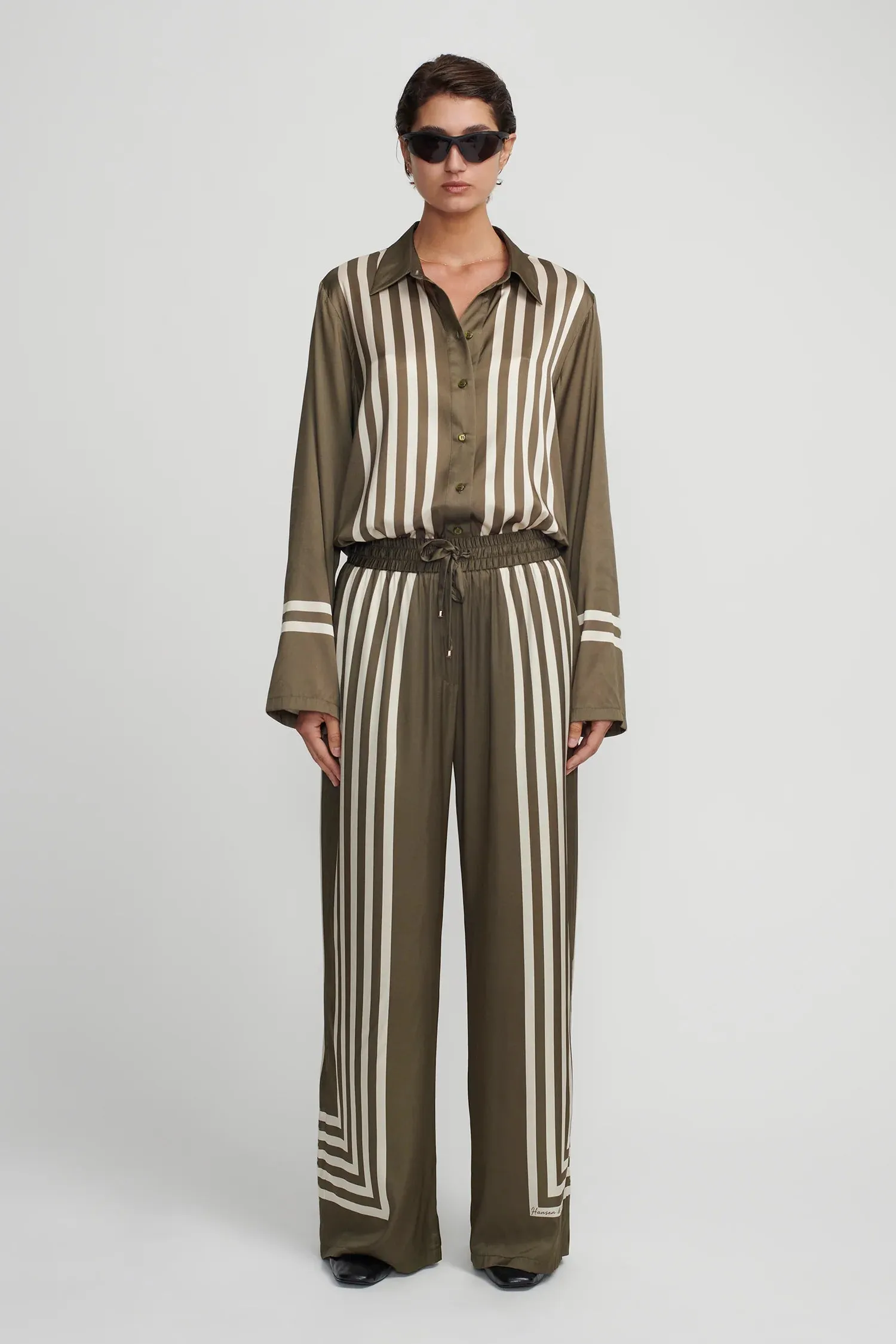 HANSEN & GRETEL - Empress Pant - Moss Stripe