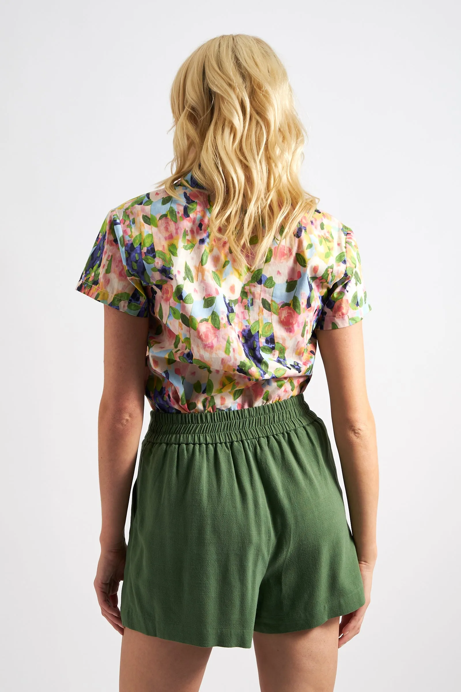 Hilton Linen Mix Shorts - Green