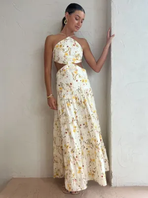 Issy Maypole Dress in Yellow Poppy