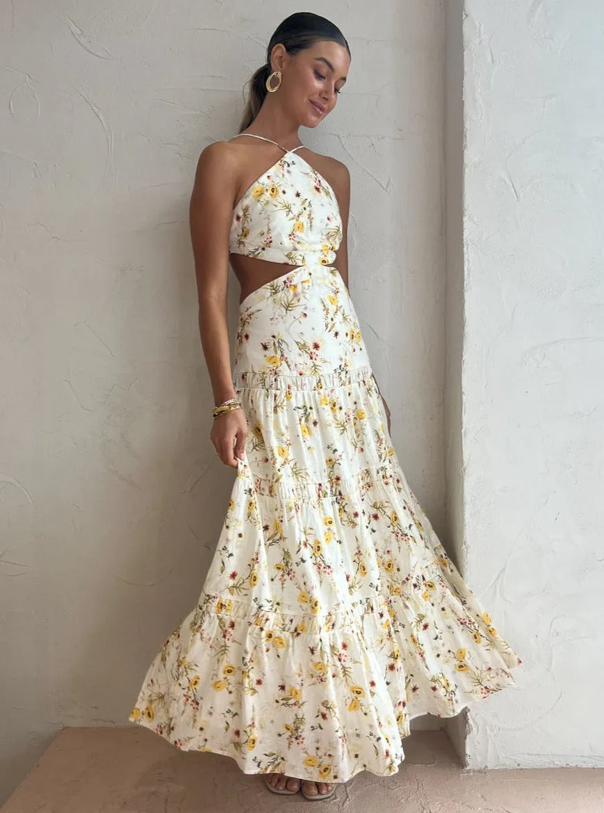 Issy Maypole Dress in Yellow Poppy