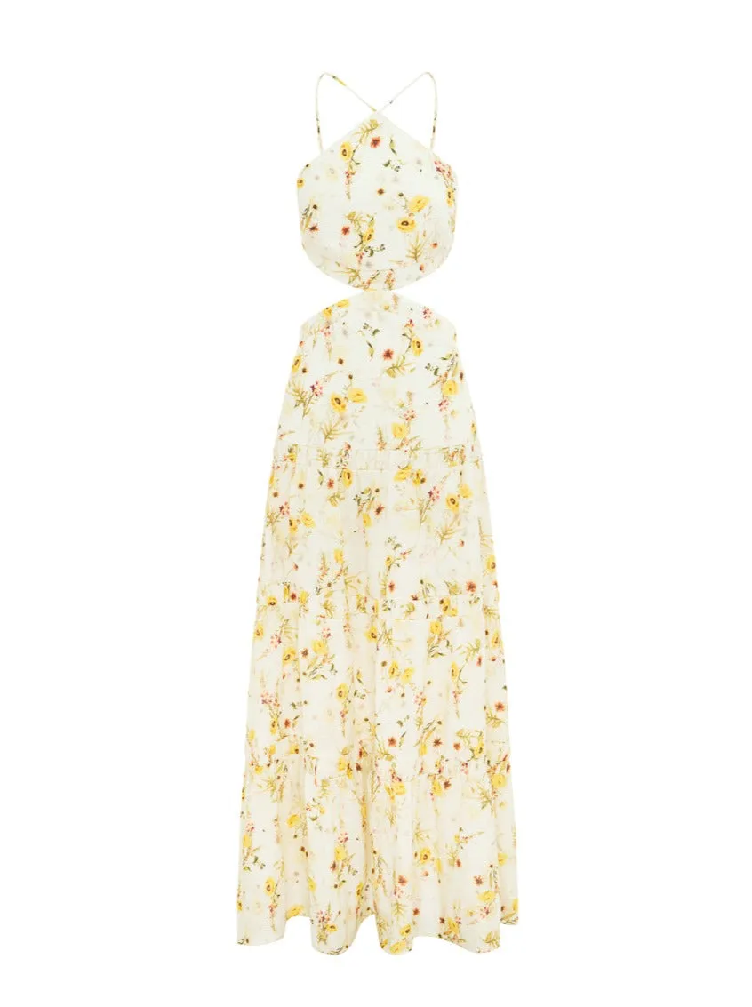 Issy Maypole Dress in Yellow Poppy