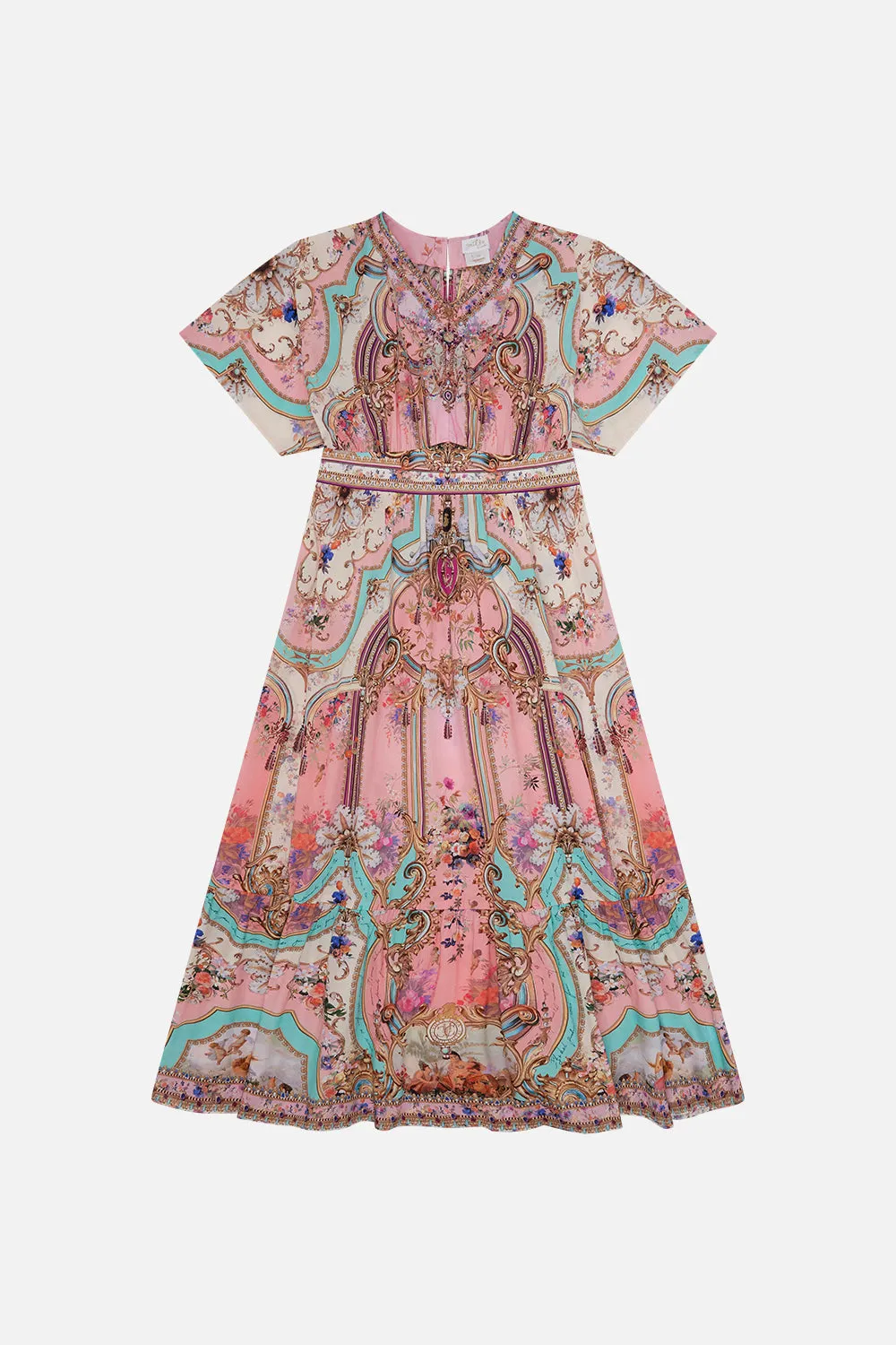 KIDS RELAXED SHIRRED WAIST DRESS 12-14 LETTERS FROM THE PINK ROOM