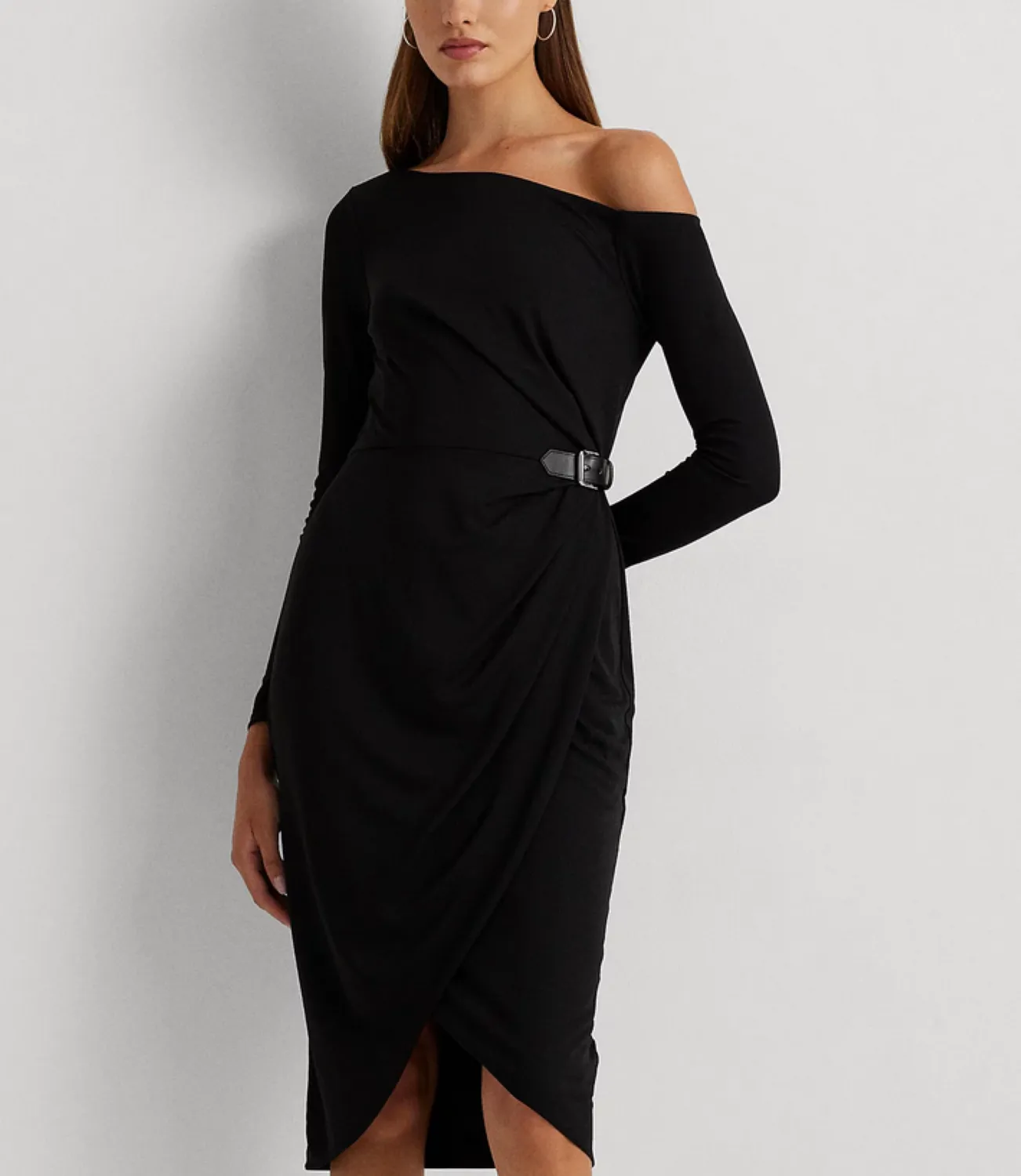 LAUREN RALPH LAUREN Buckle-Trim Jersey Dress
