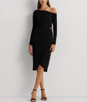 LAUREN RALPH LAUREN Buckle-Trim Jersey Dress