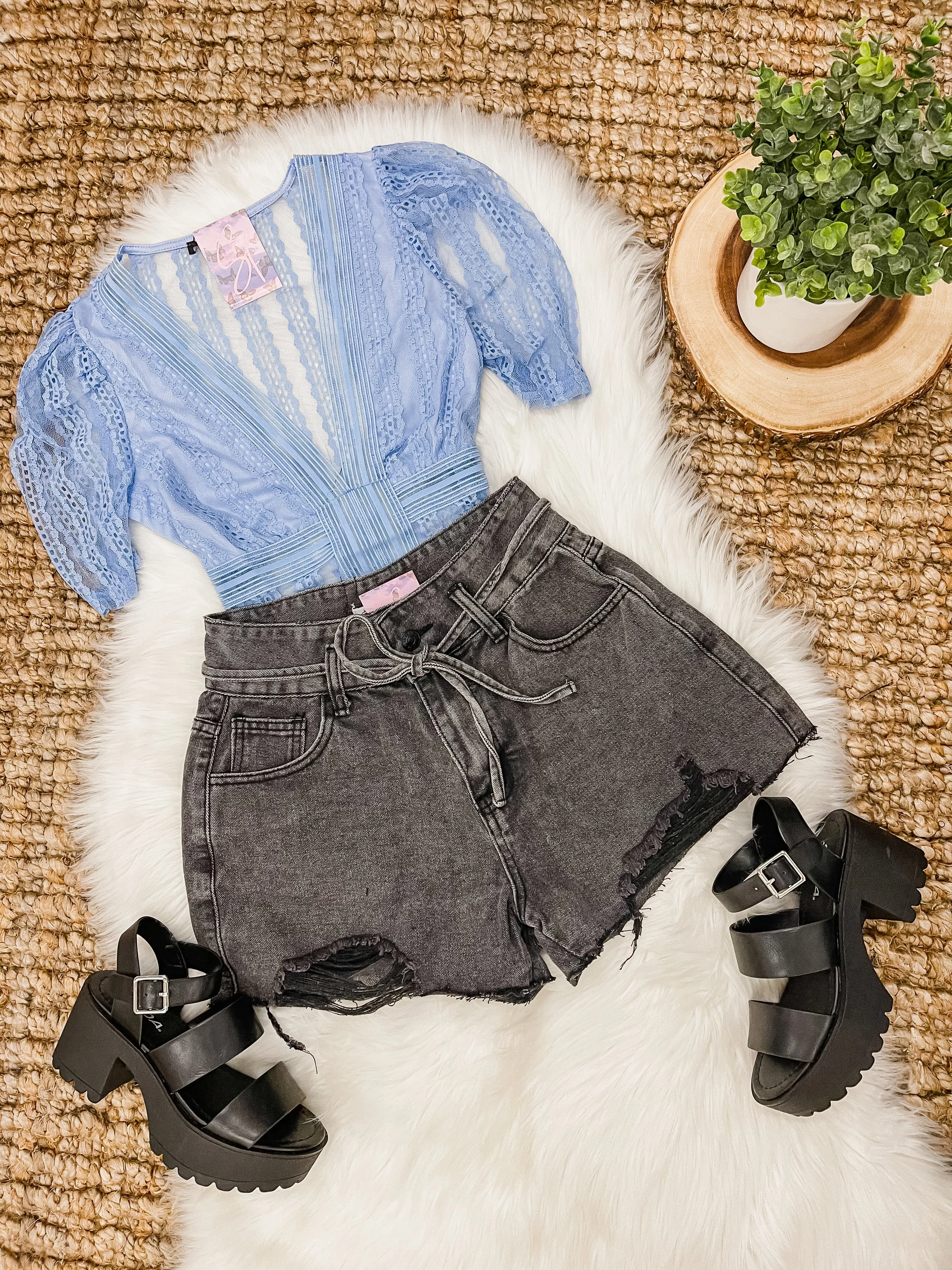 Layla Tie Waist Vintage Shorts
