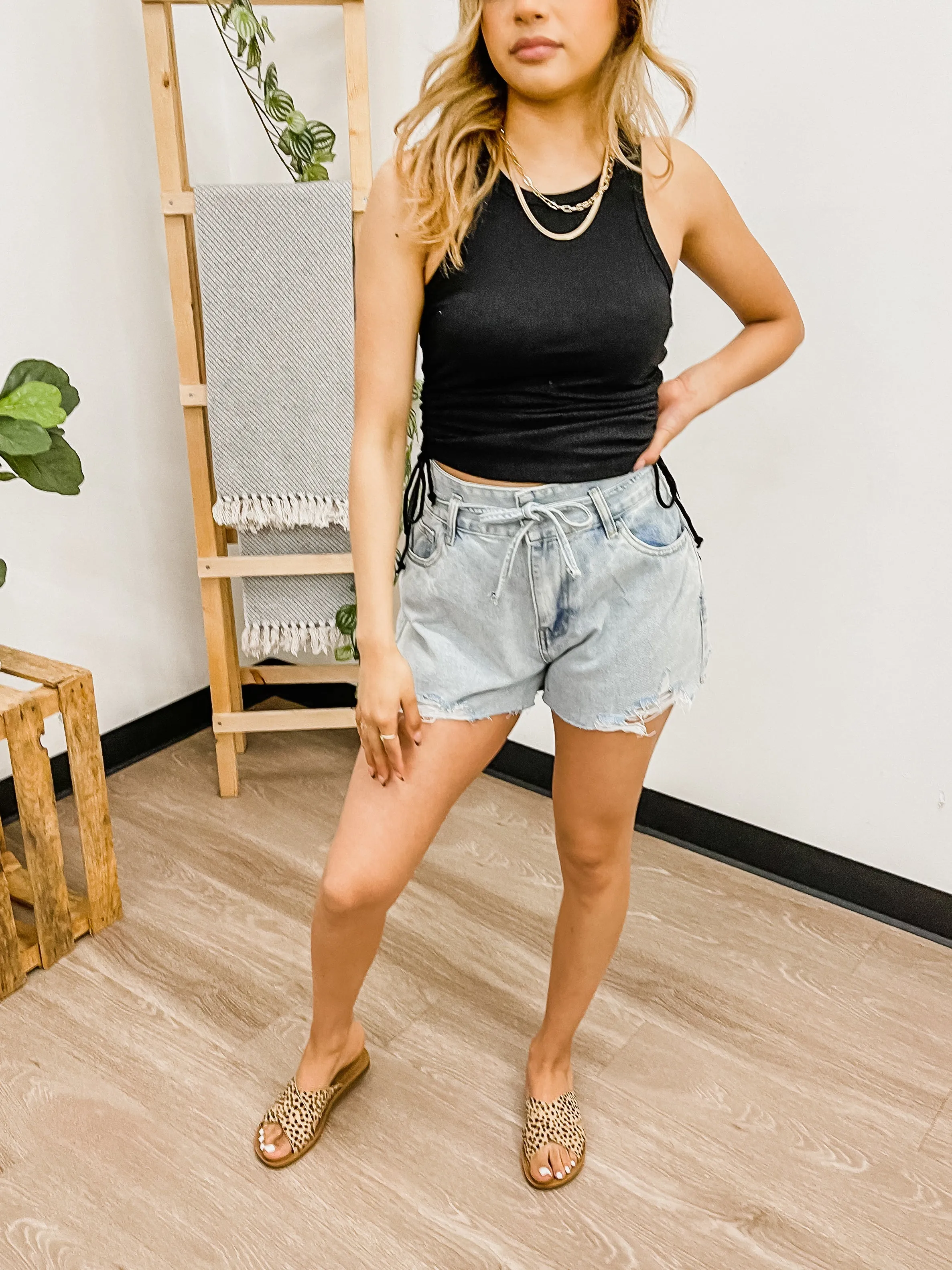 Layla Tie Waist Vintage Shorts