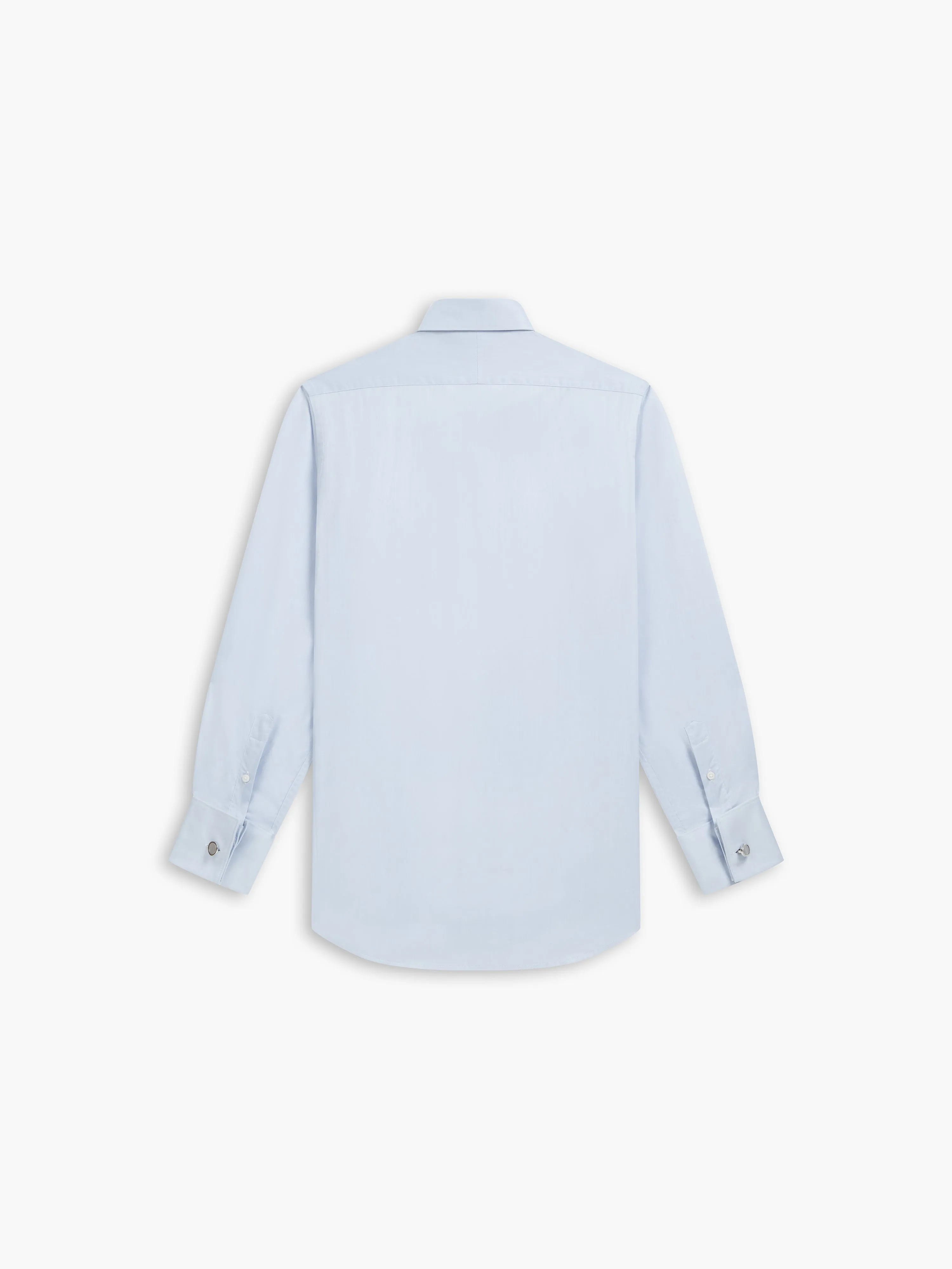 Light Blue Stretch Twill Super Fitted Double Cuff Classic Collar Shirt