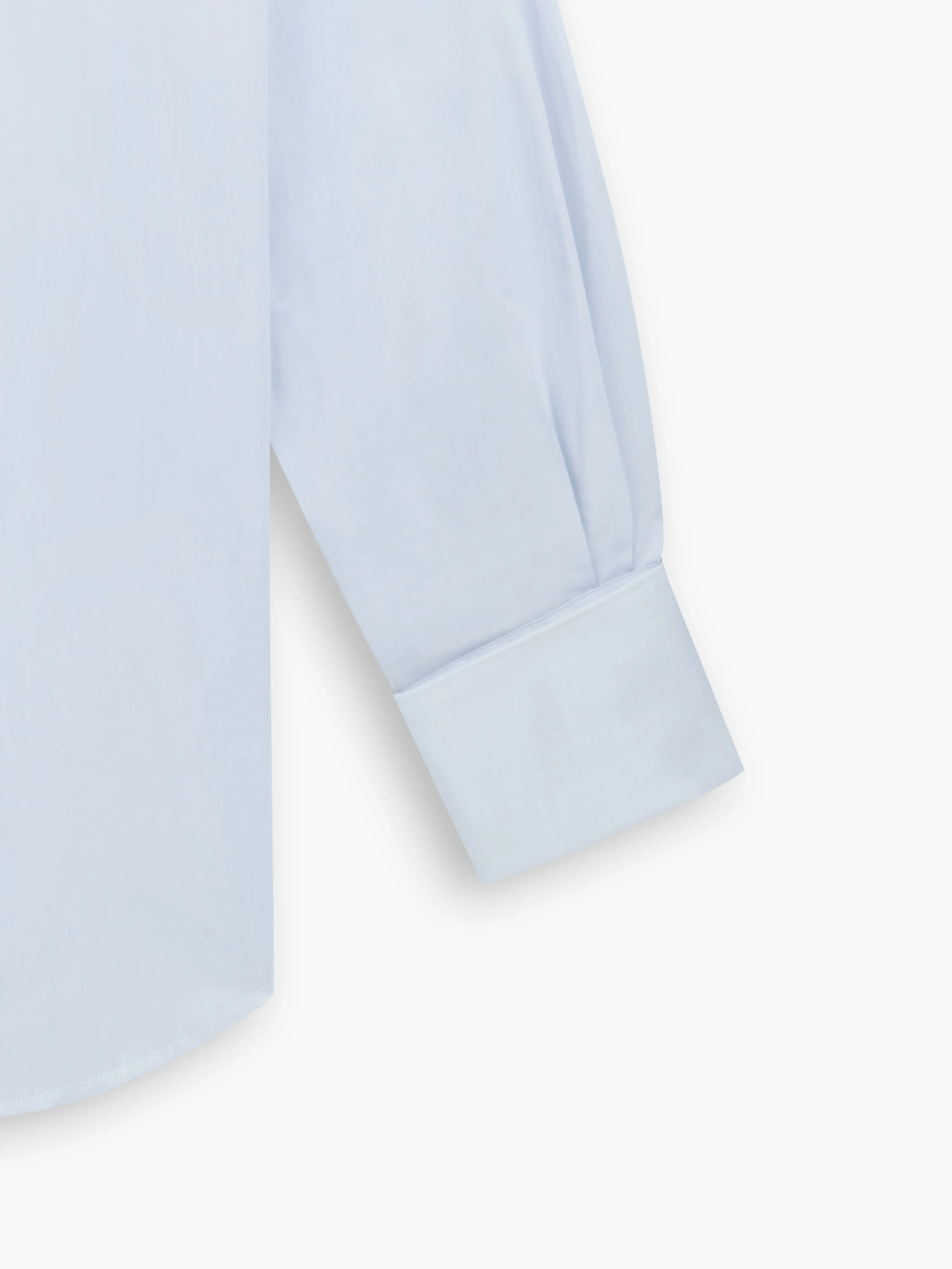 Light Blue Stretch Twill Super Fitted Double Cuff Classic Collar Shirt