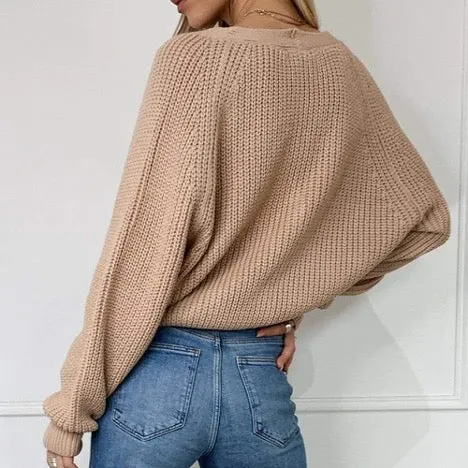 Macy Oversized Button Down Lantern Sleeve Cardigan