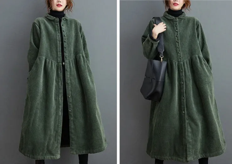Maxi Corduroy Trench Coat