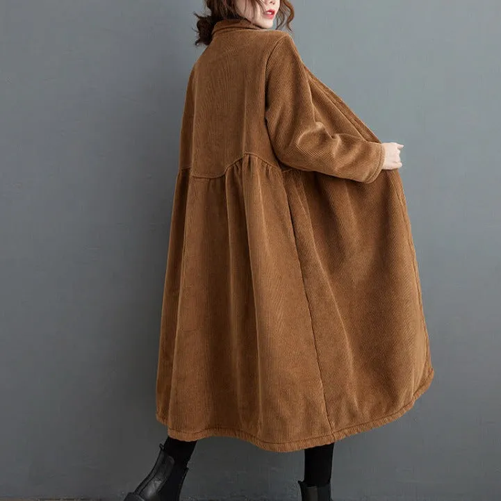 Maxi Corduroy Trench Coat