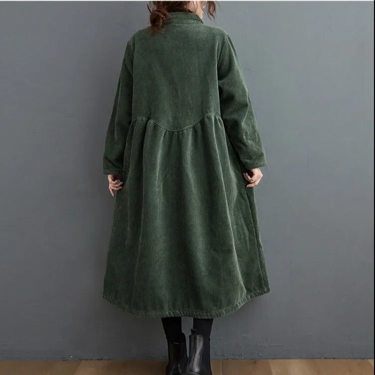 Maxi Corduroy Trench Coat