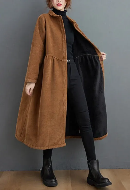 Maxi Corduroy Trench Coat